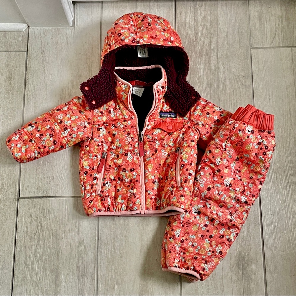 Patagonia 12-18M Tribbles Set Reversible Hoody Jacket & Snow Pants
